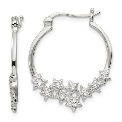 Sterlingsilber Zirkonia Stern Creolen
