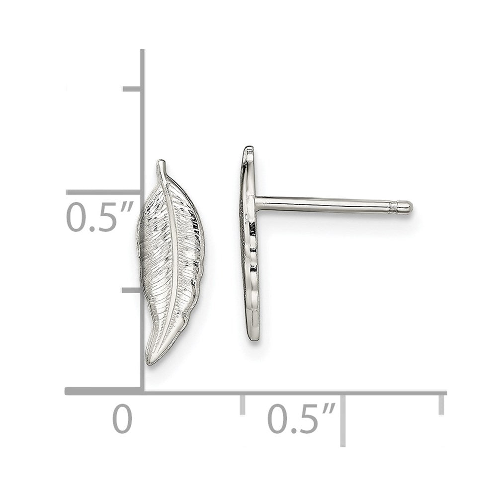 Sterlingsilber Poliert Feder Ohrstecker