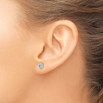 Sterlingsilber Poliert Rose Ohrstecker