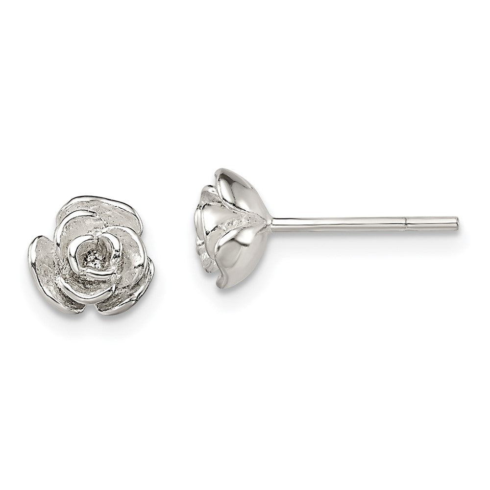 Sterlingsilber Poliert Rose Ohrstecker