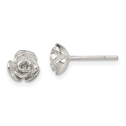 Sterlingsilber Poliert Rose Ohrstecker