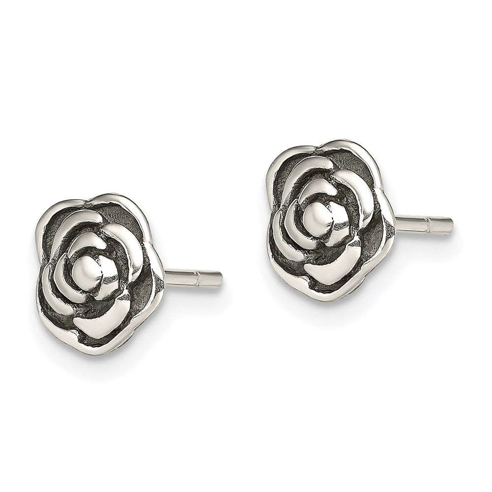 Sterlingsilber Antikisiert Rose Ohrstecker