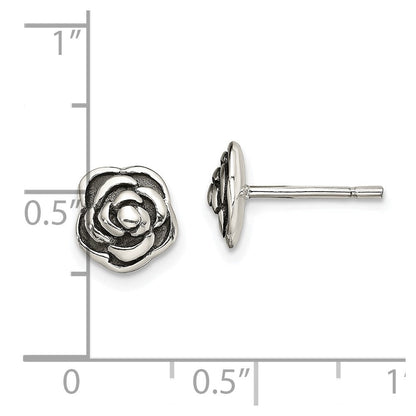 Sterlingsilber Antikisiert Rose Ohrstecker