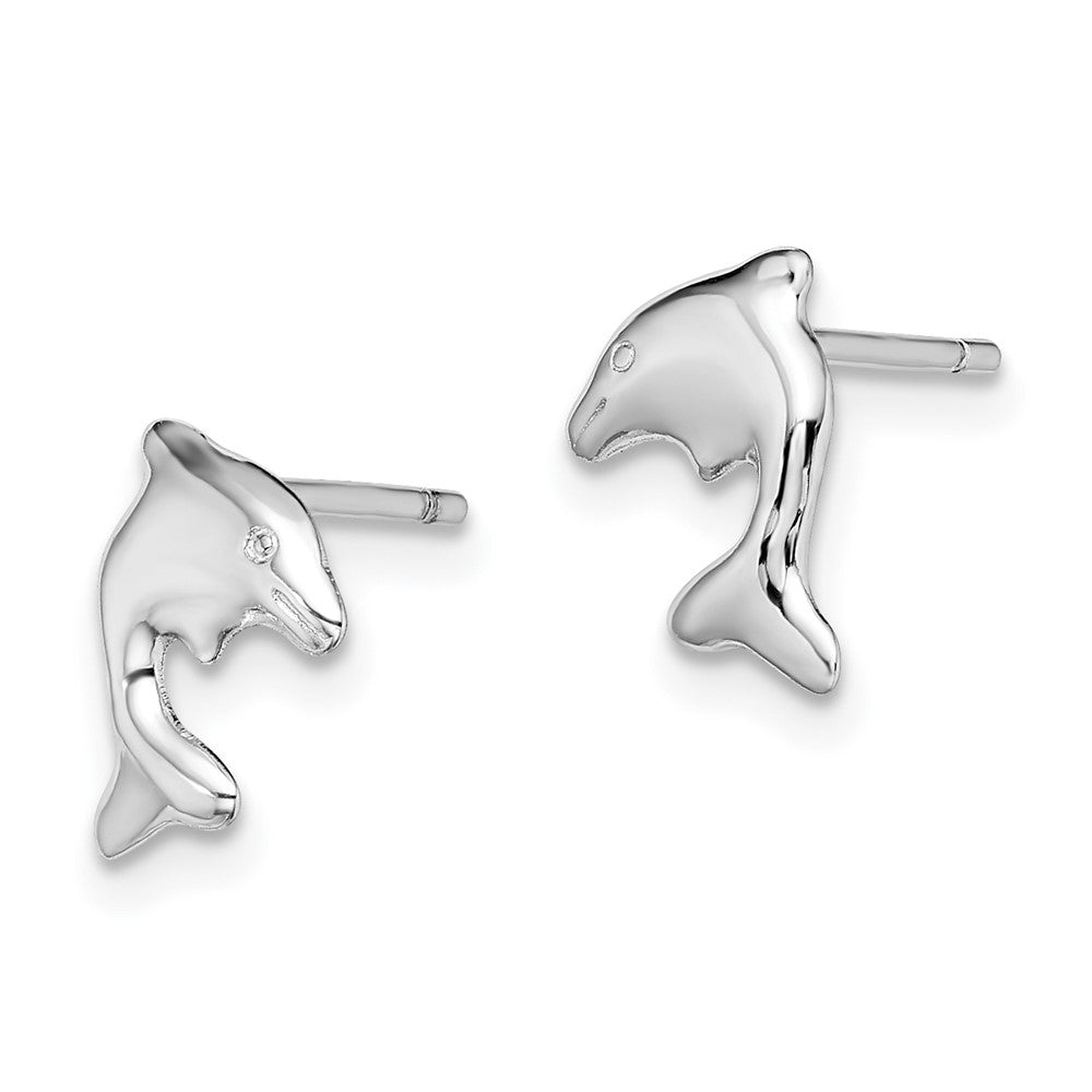 Sterlingsilber Rhodiniert Delfin Ohrstecker