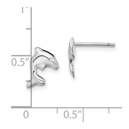 Sterlingsilber Rhodiniert Delfin Ohrstecker