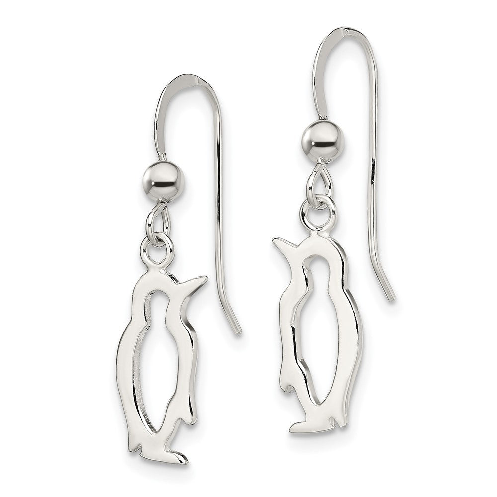 Sterlingsilber Pinguin Hirte Haken Ohrringe