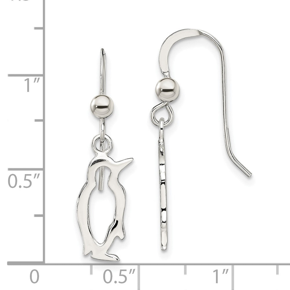 Sterlingsilber Pinguin Hirte Haken Ohrringe