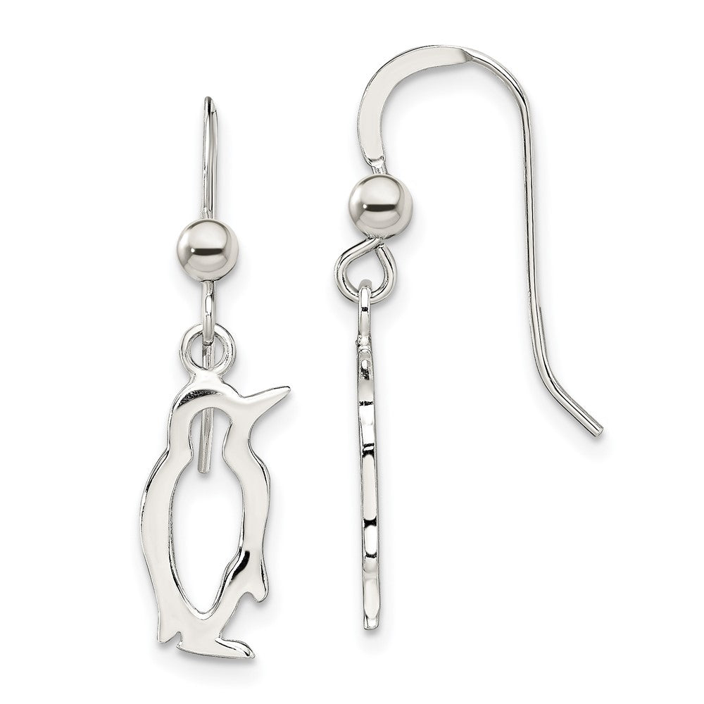 Sterlingsilber Pinguin Hirte Haken Ohrringe