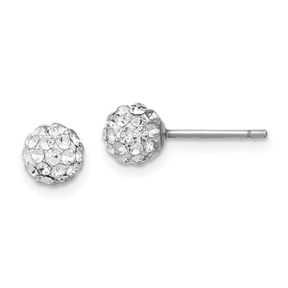 Sterlingsilber Rhodiniert 3 Pair Perlmutt & Kristall Vorderseite Hängend Rückseite Ohrring Set