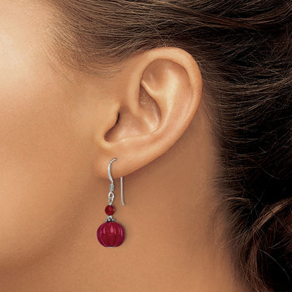 Sterlingsilber Poliert & Antikisiert Rot Aventurine/quartz Ohrhänger