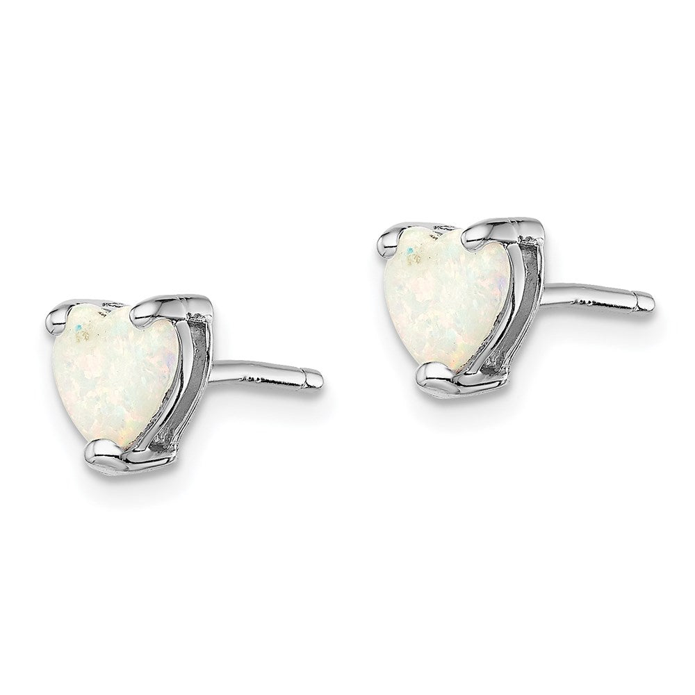Sterlingsilber Rhodiniert Erzeugt Opal Set Of 3 Herz Ohrringe
