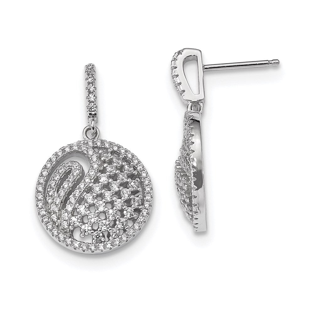 Sterlingsilber Rhodiniert Zirkonia Stecker Ohrhänger