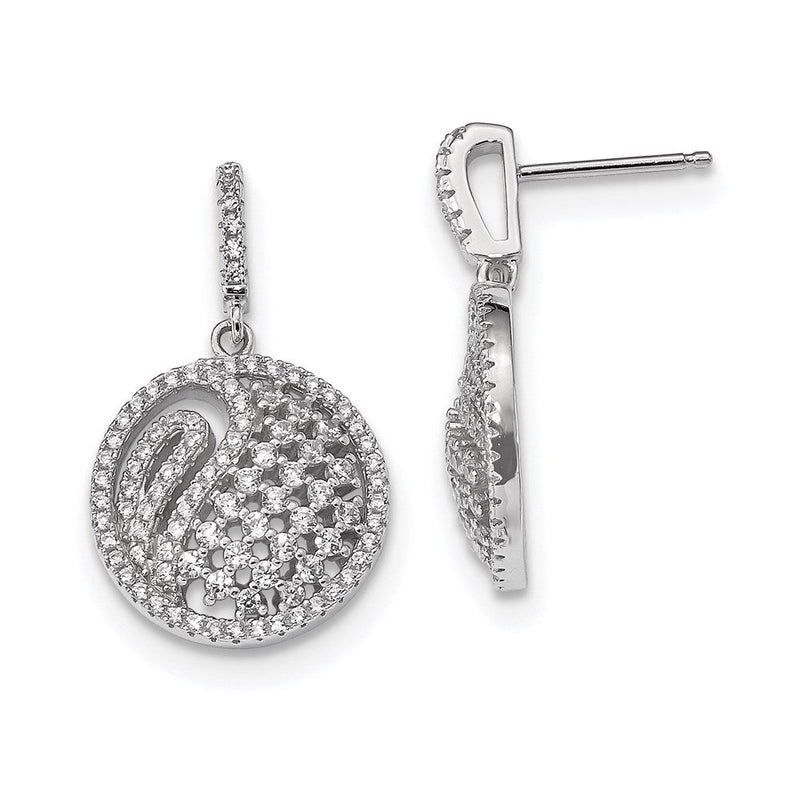 Sterlingsilber Rhodiniert Zirkonia Stecker Ohrhänger