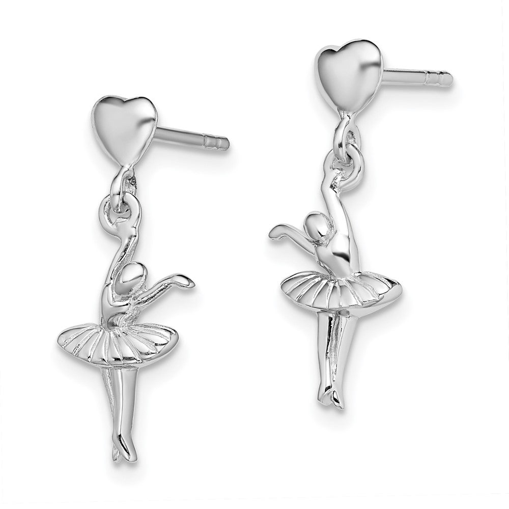 Sterlingsilber Rhodiniert Ballerina Hängend Ohrstecker