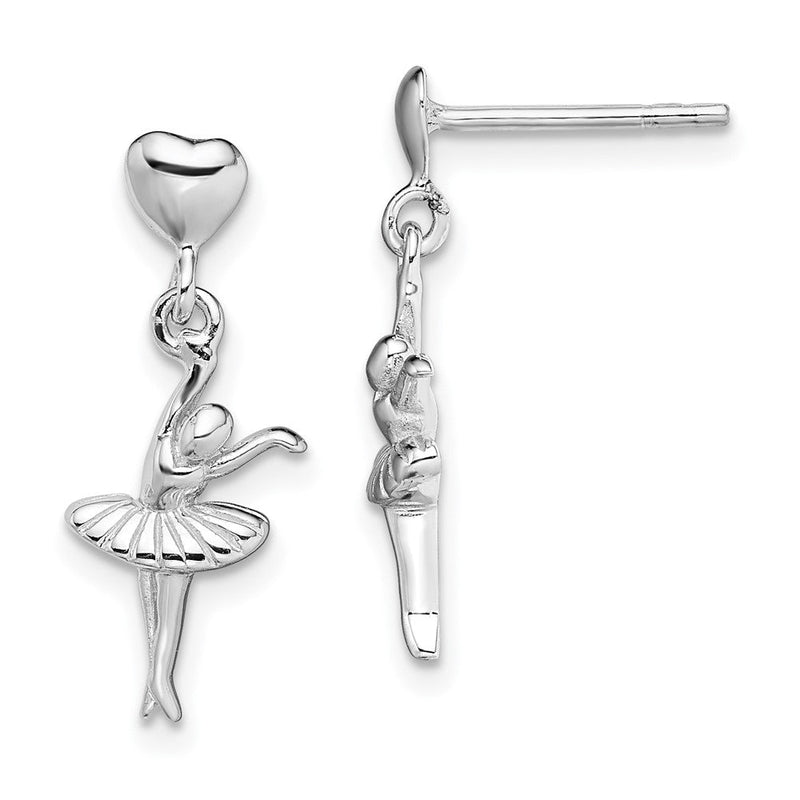 Sterlingsilber Rhodiniert Ballerina Hängend Ohrstecker
