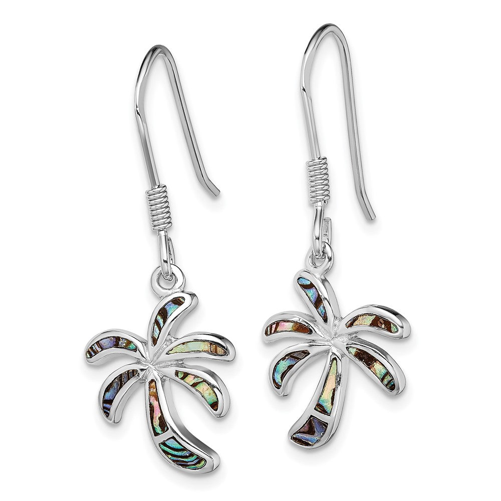 Sterlingsilber Rhodiniert Abalone Palme Baum Ohrringe