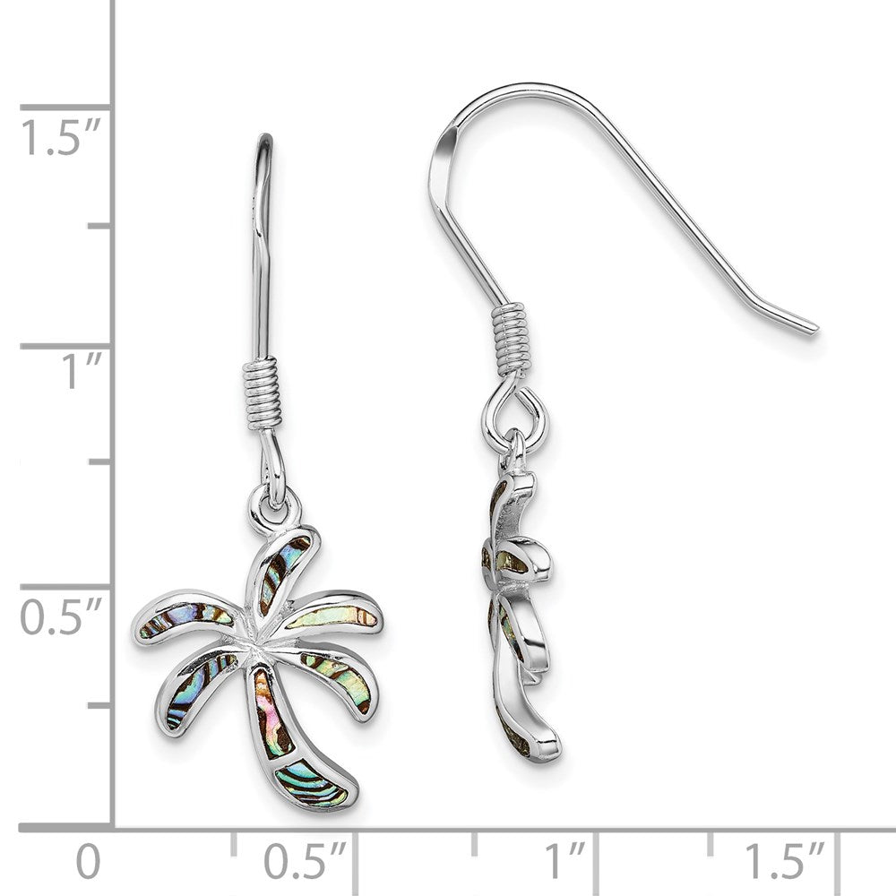 Sterlingsilber Rhodiniert Abalone Palme Baum Ohrringe