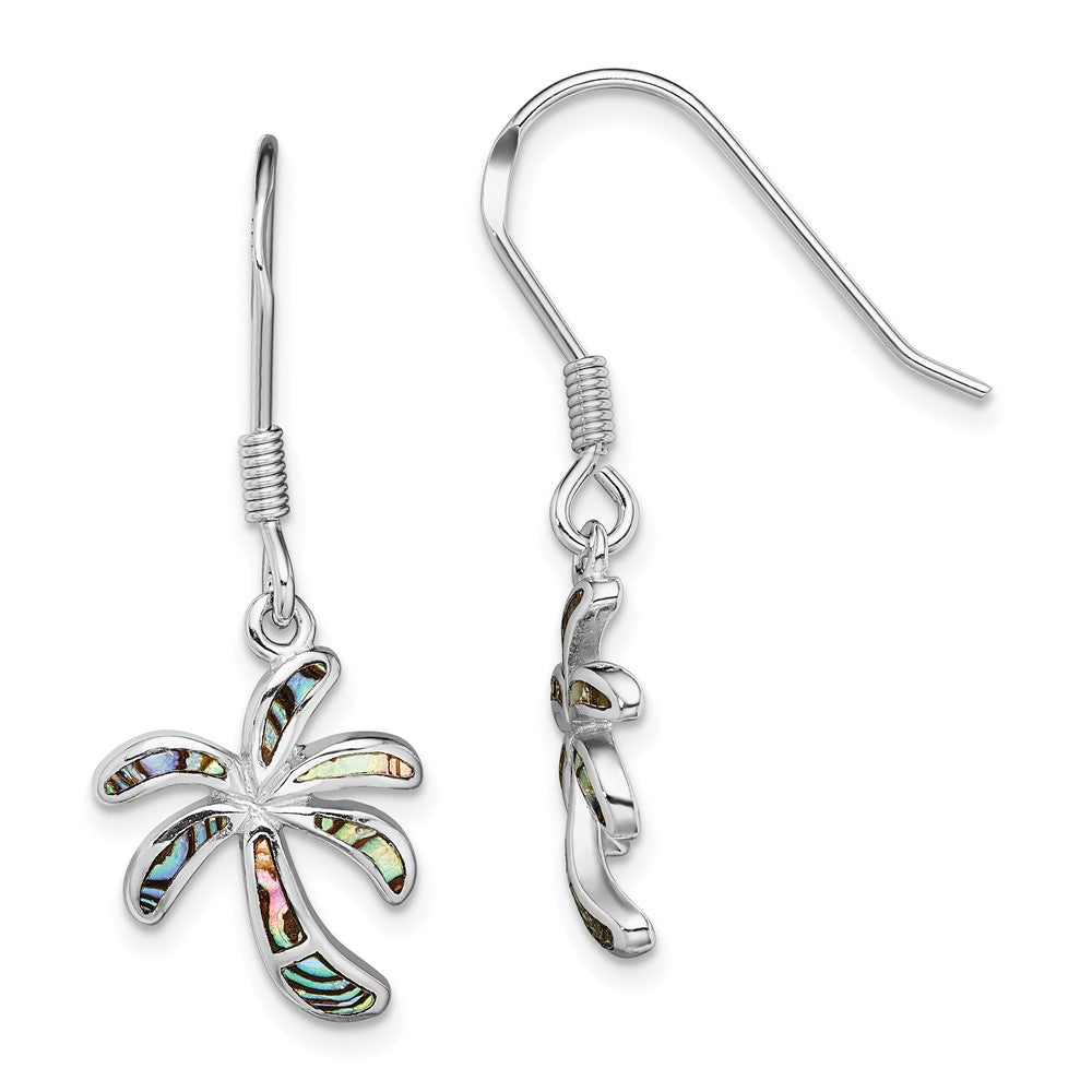 Sterlingsilber Rhodiniert Abalone Palme Baum Ohrringe