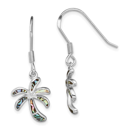 Sterlingsilber Rhodiniert Abalone Palme Baum Ohrringe
