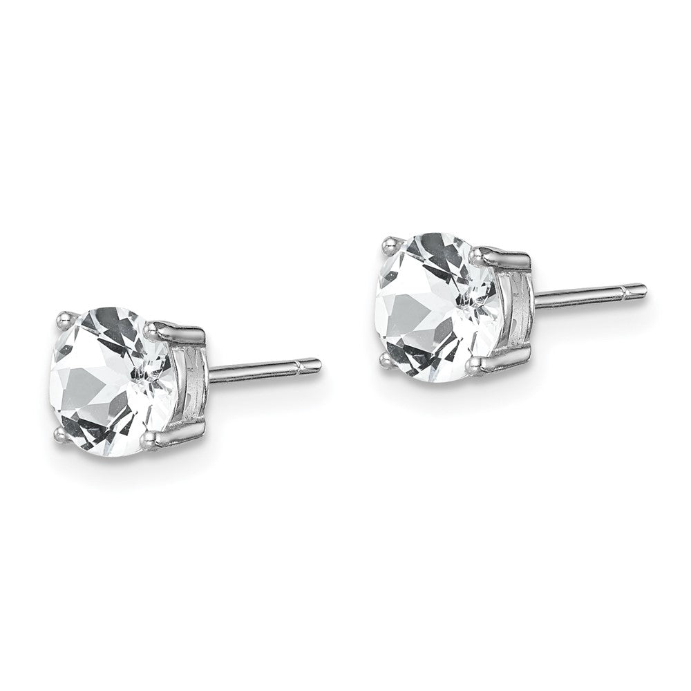 Sterlingsilber Rhodiniert Klar Kristall Geburtsstein Ohrringe