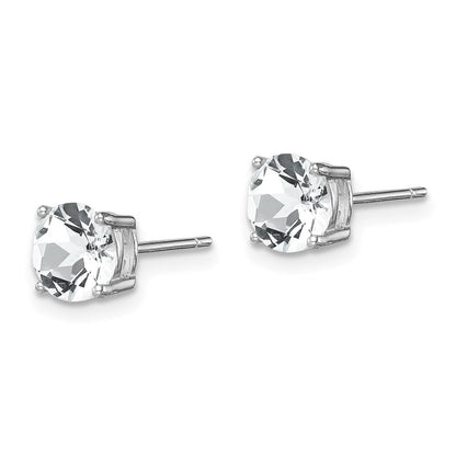 Sterlingsilber Rhodiniert Klar Kristall Geburtsstein Ohrringe