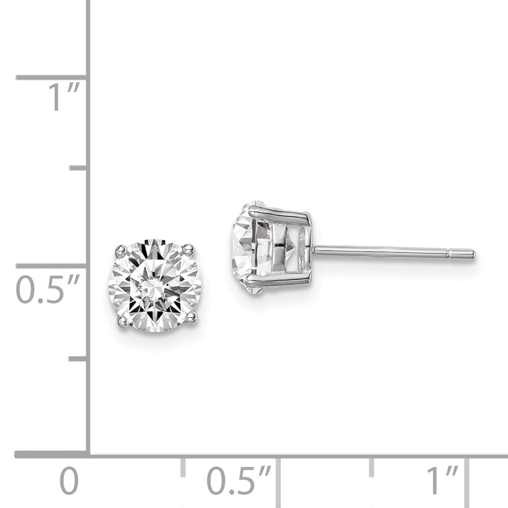Sterlingsilber Rhodiniert Klar Kristall Geburtsstein Ohrringe
