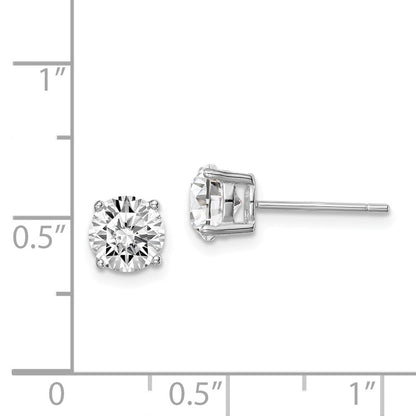 Sterlingsilber Rhodiniert Klar Kristall Geburtsstein Ohrringe