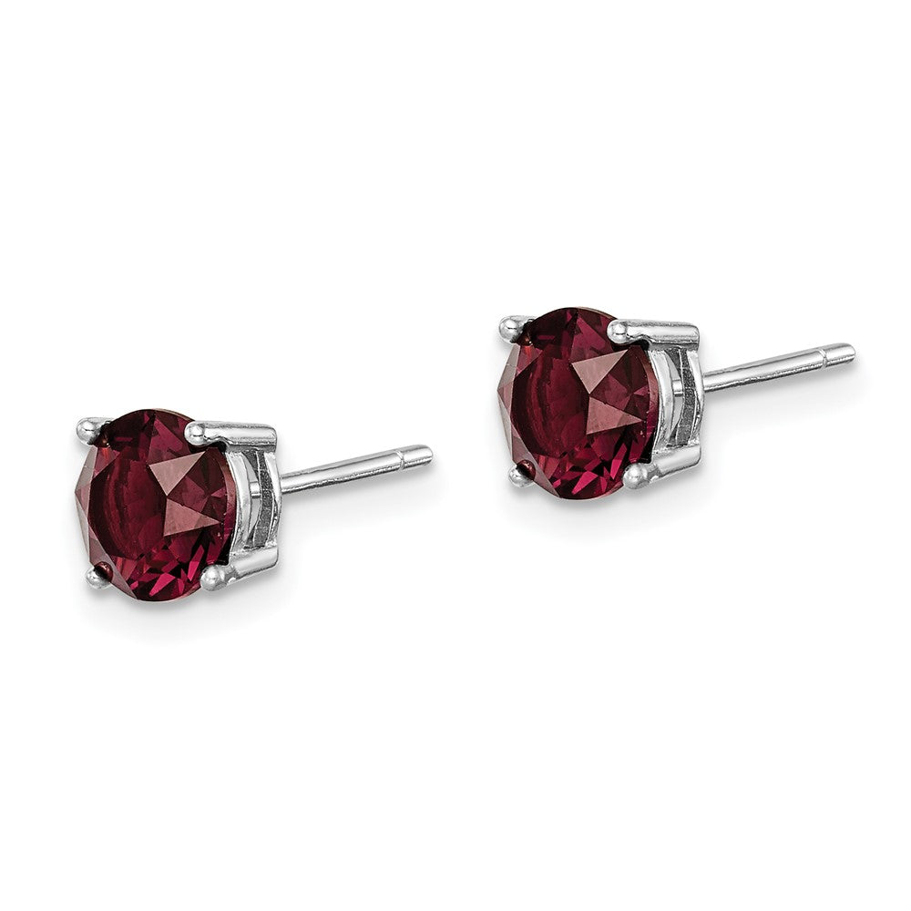 Sterlingsilber Rhodiniert Burgundy Kristall Geburtsstein Ohrringe