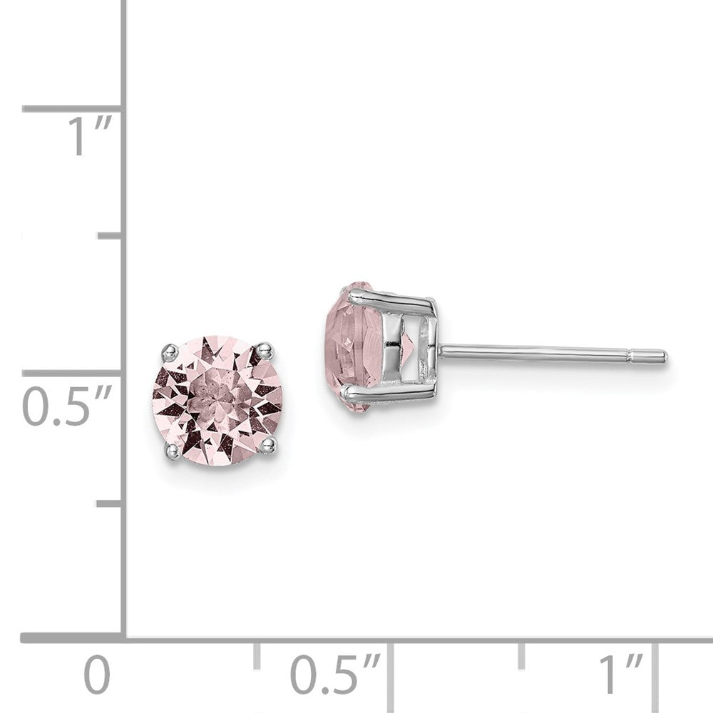 Sterlingsilber Rhodiniert Lavender Rosa Kristall Geburtsstein Ohrringe