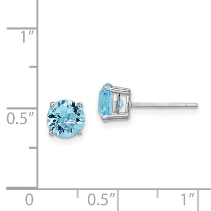 Sterlingsilber Rhodiniert Aqua Blau Kristall Geburtsstein Ohrringe