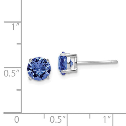Sterlingsilber Rhodiniert Blau Kristall Geburtsstein Ohrringe