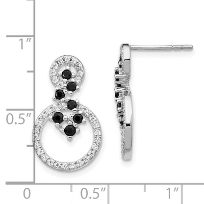 Sterlingsilber Rhodiniert Zirkonia und Spinell 2-circle Ohrstecker