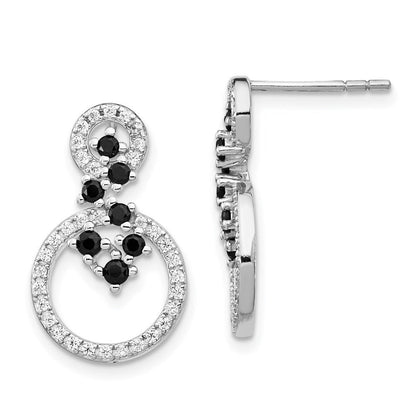 Sterlingsilber Rhodiniert Zirkonia und Spinell 2-circle Ohrstecker