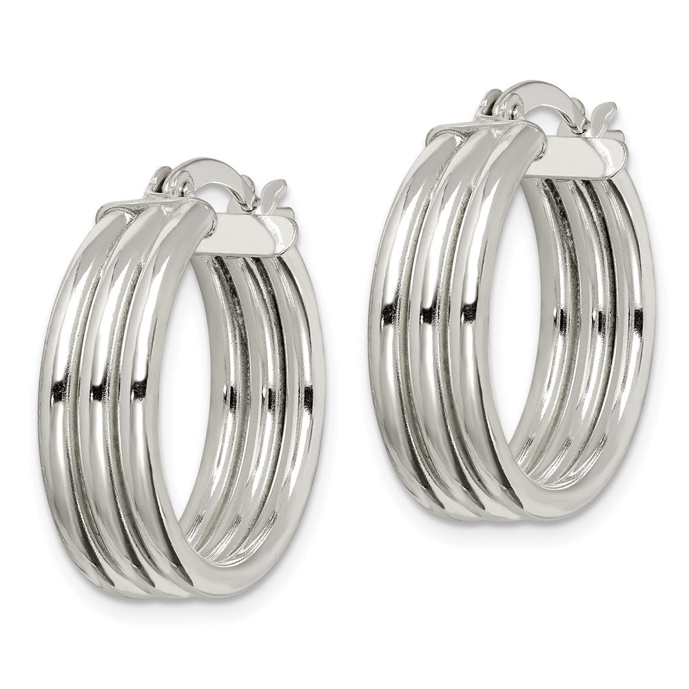 Sterlingsilber Poliert Gerillt 6.5x20mm Creolen