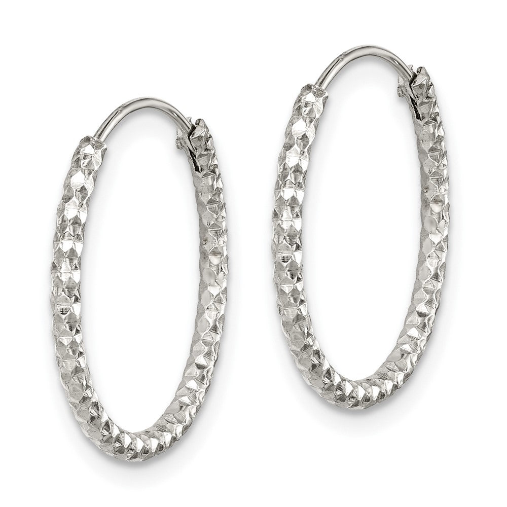 Sterlingsilber Diamantiert 1.5x18mm Endlos Creolen