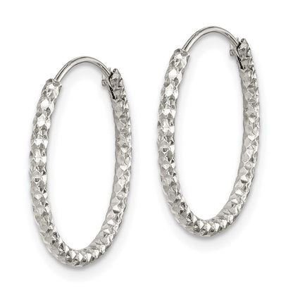 Sterlingsilber Diamantiert 1.5x18mm Endlos Creolen