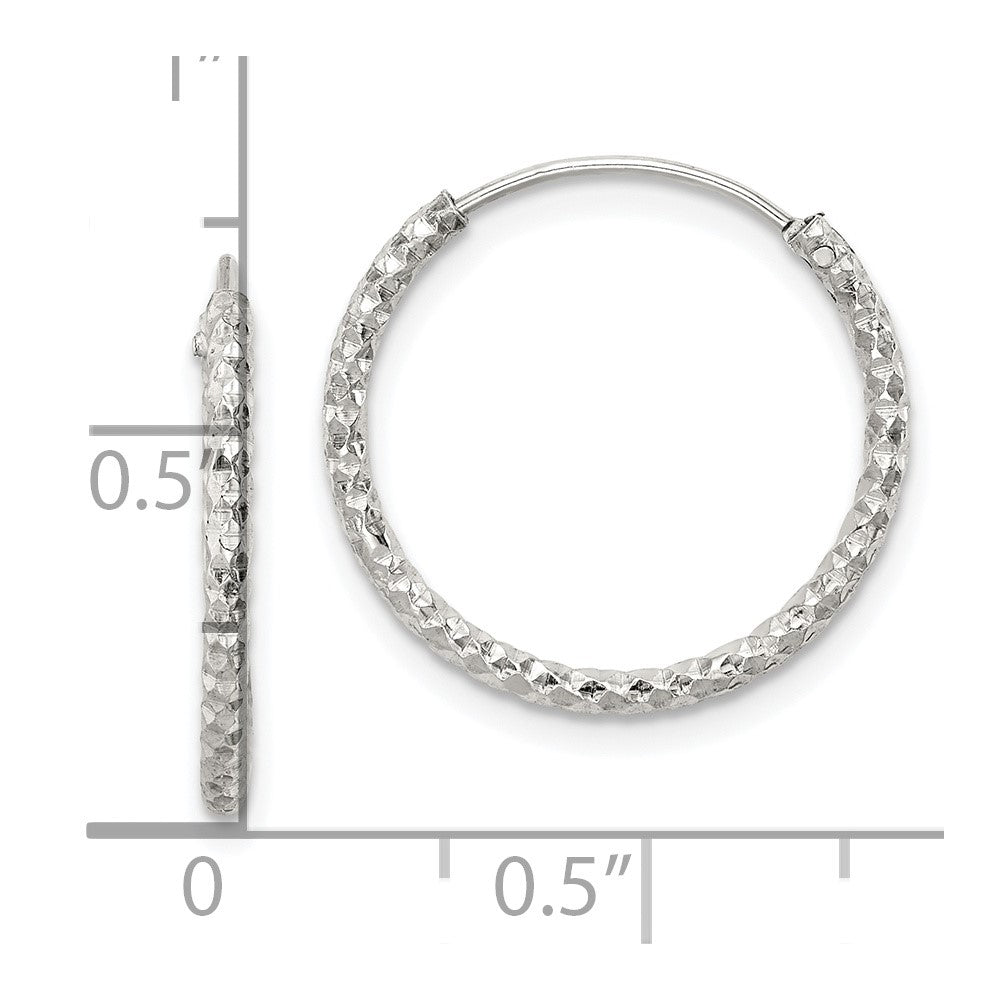 Sterlingsilber Diamantiert 1.5x18mm Endlos Creolen