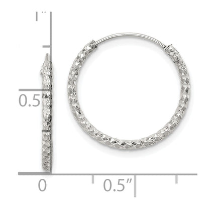 Sterlingsilber Diamantiert 1.5x18mm Endlos Creolen