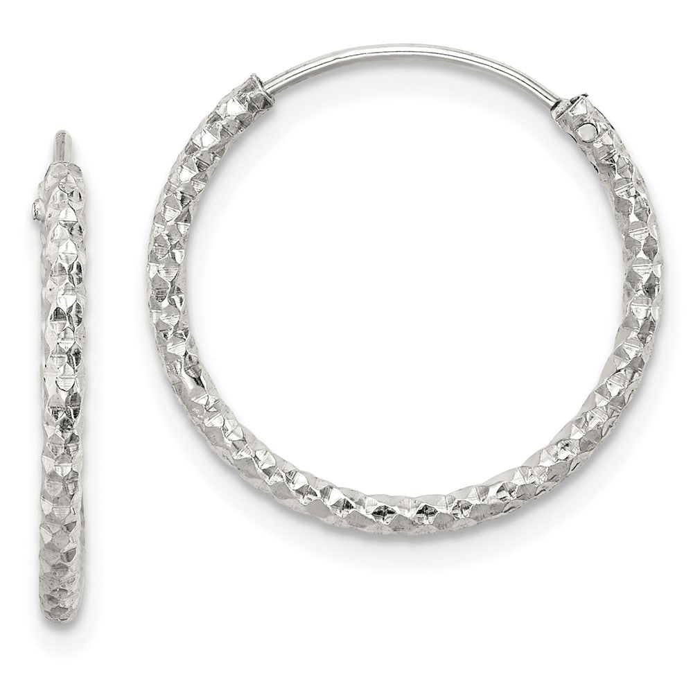 Sterlingsilber Diamantiert 1.5x18mm Endlos Creolen