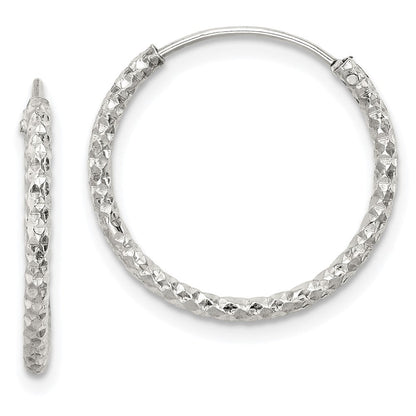 Sterlingsilber Diamantiert 1.5x18mm Endlos Creolen