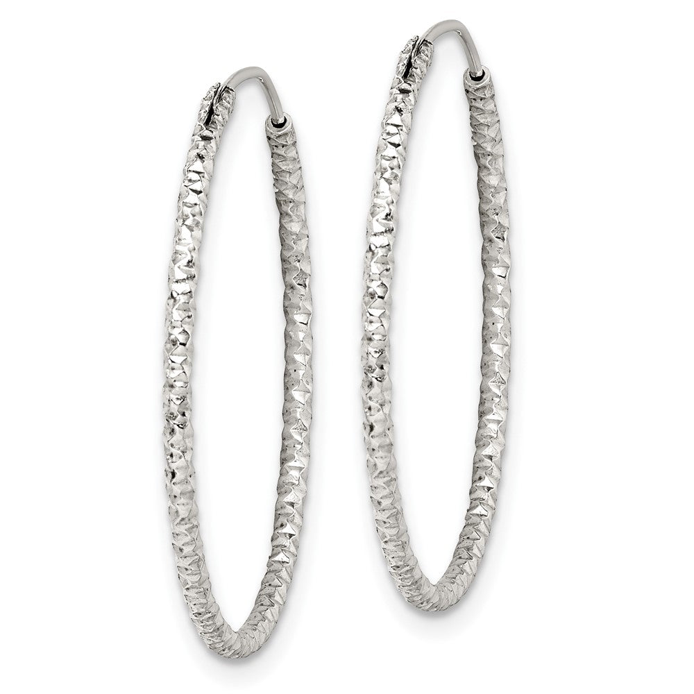 Sterlingsilber Diamantiert 1.5x28mm Endlos Creolen