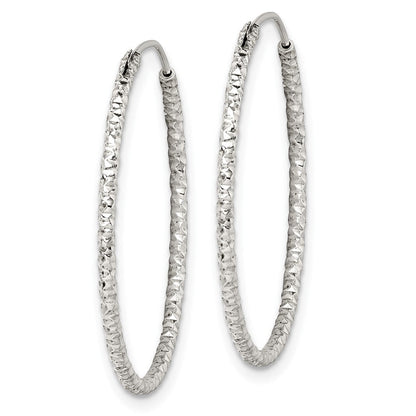 Sterlingsilber Diamantiert 1.5x28mm Endlos Creolen