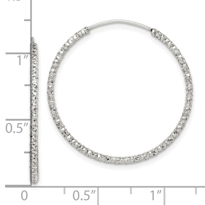 Sterlingsilber Diamantiert 1.5x28mm Endlos Creolen