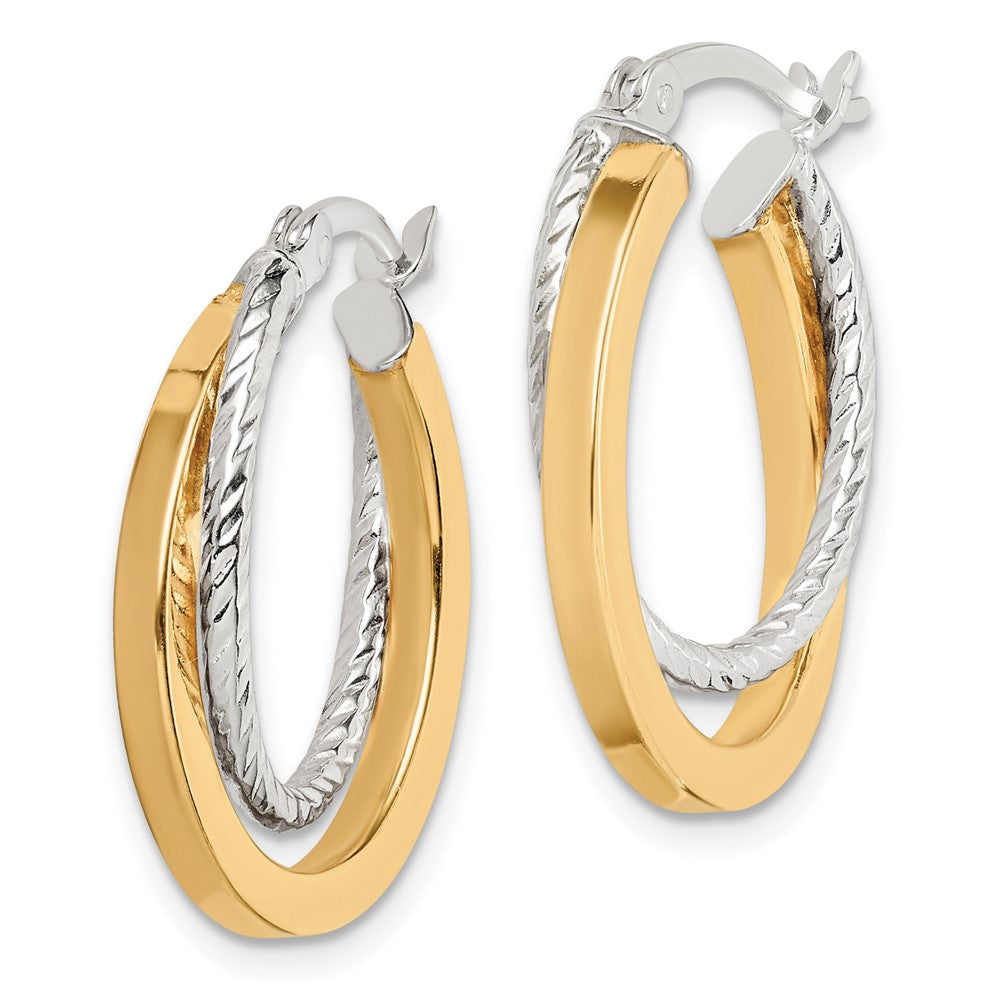 Sterlingsilber und Goldfarben Doppelt Creolen