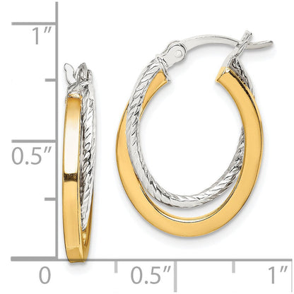 Sterlingsilber und Goldfarben Doppelt Creolen