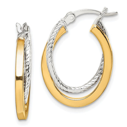 Sterlingsilber und Goldfarben Doppelt Creolen