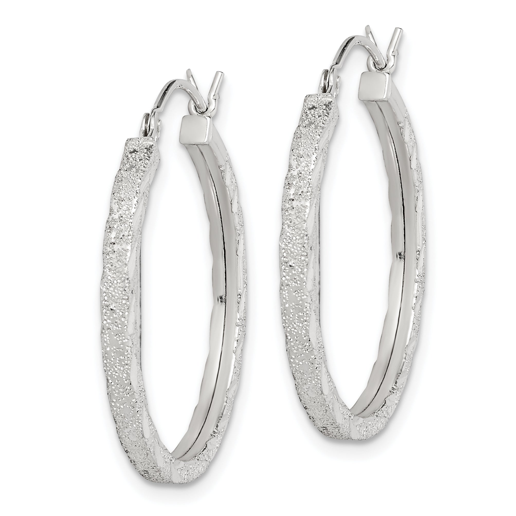 Sterlingsilber Diamantiert 2.5mm Creolen