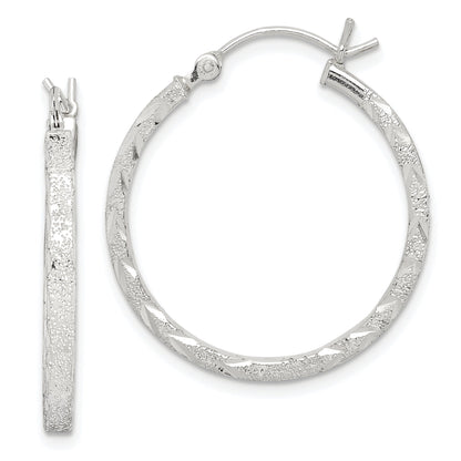 Sterlingsilber Diamantiert 2.5mm Creolen