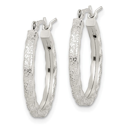 Sterlingsilber Strukturiert & Diamantiert 2.25mm Rund Creolen