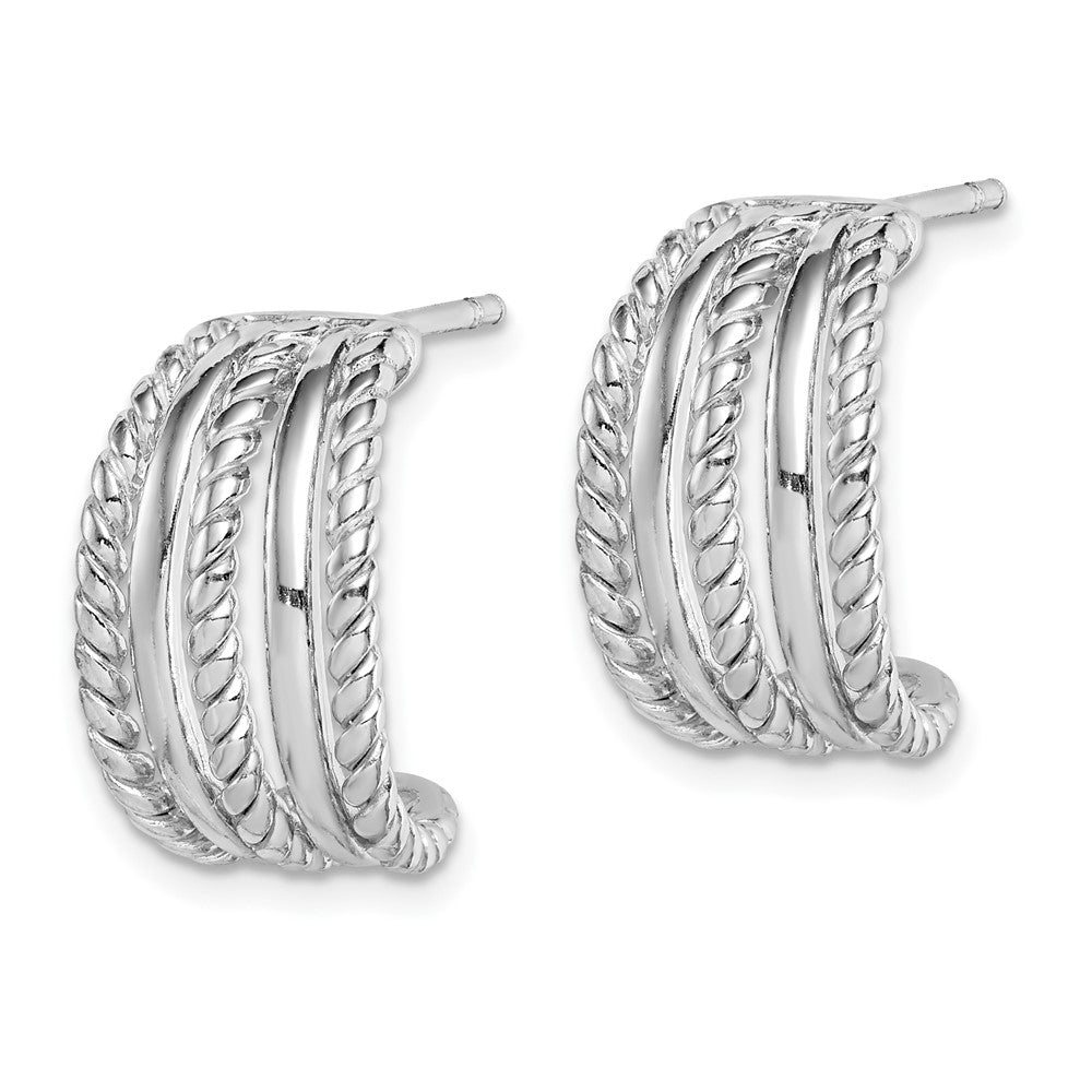Sterlingsilber Rhodiniert C-hoop Ohrstecker